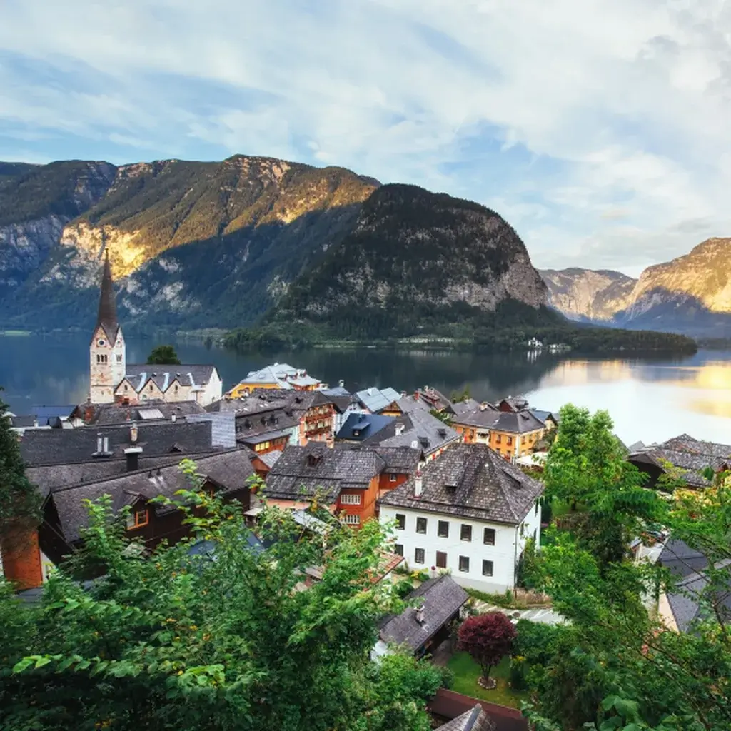 The towering, dramatic snow-capped alpine mountains and breathtaking beauty of Austria